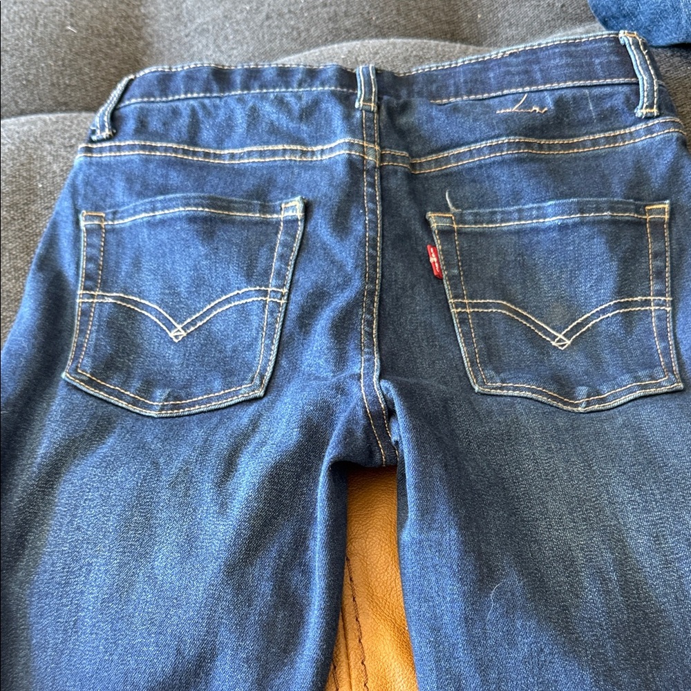 Levi's Blue Denim Jeans with Red Tab - Back Pocket View